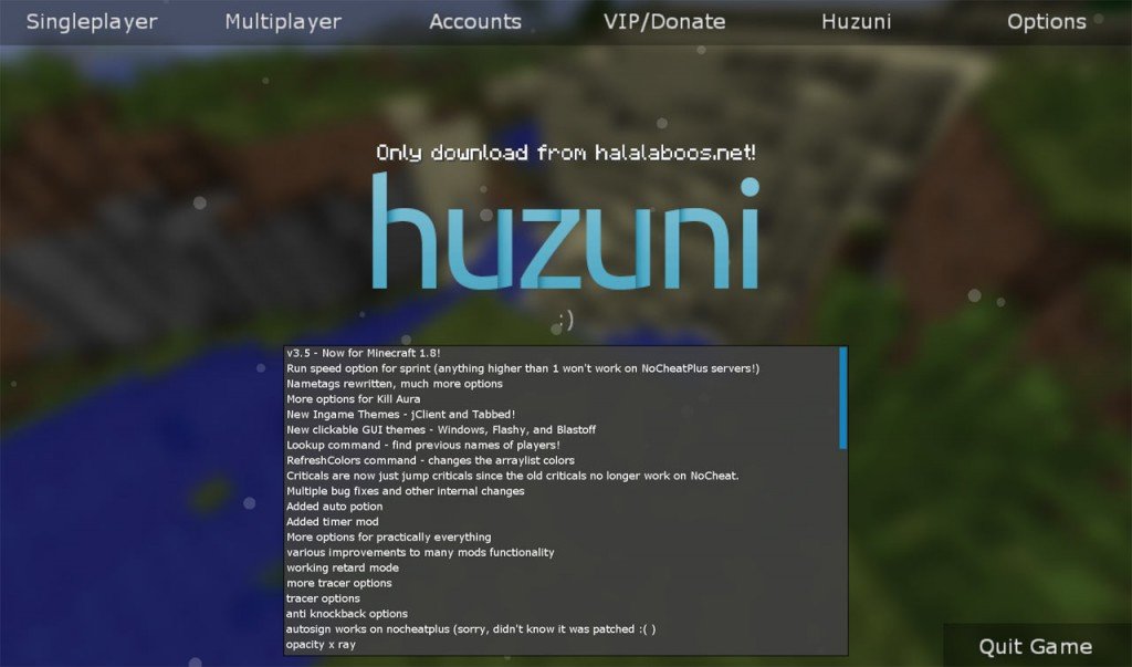 huzuni 1.8 hacked client with optifine