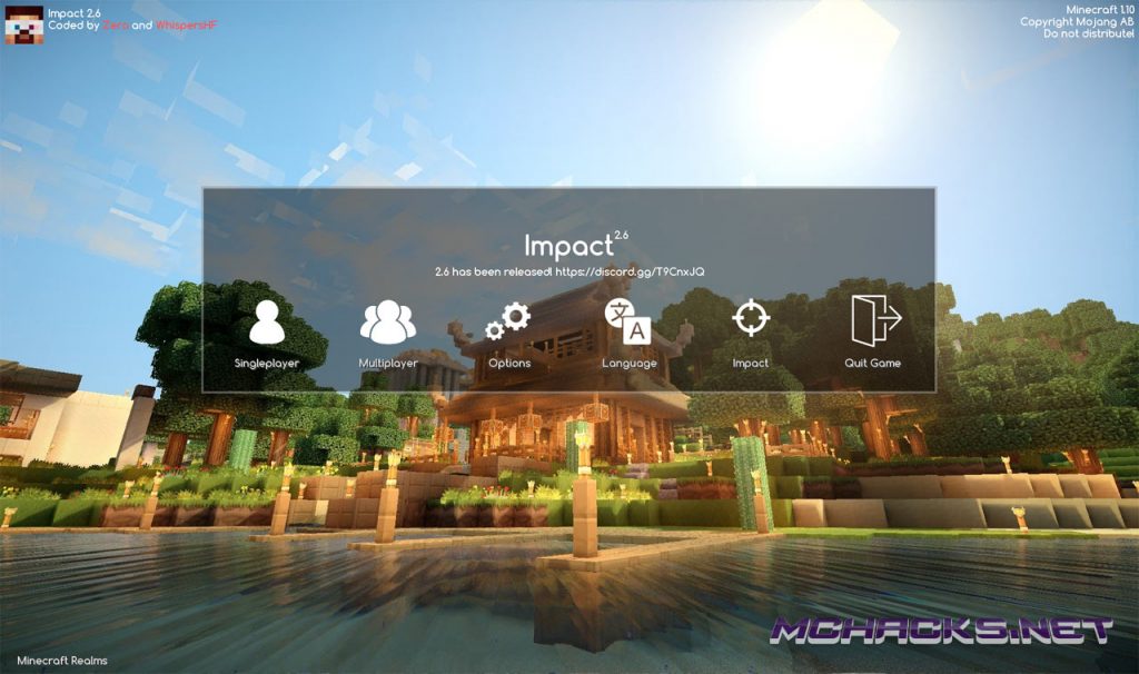 minecraft impact client in virtal box