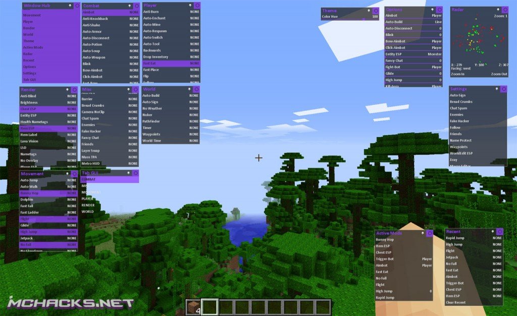 minecraft hacked client with optifine